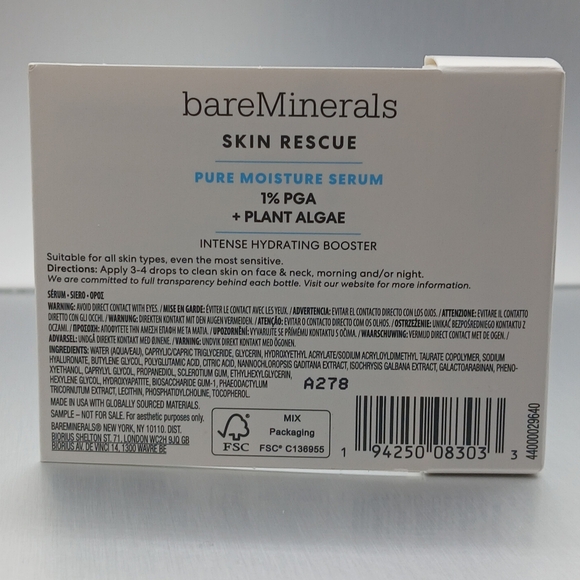 5 For $25 Item🌸 BareMinerals Skin Rescue Pure Moisture Serum - Picture 2 of 3